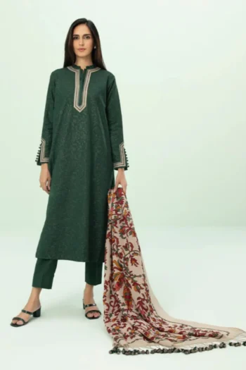 SAPPHIRE 3PC KHADAR EMBROIDERED COUTURE PRINT SHAWL GC-3218