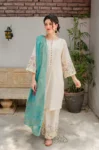 ASLING 3PC DHANAK EMBROIDERED SHIRT WITH COUTURE WOOL PRINT SHAWL AND TROUSER GC-3116