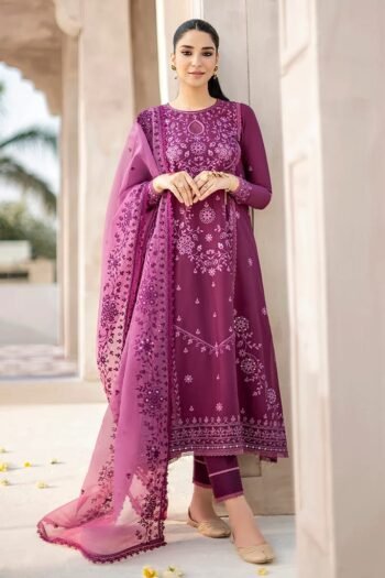 ASIM JOFA 3PC LAWN HEAVY EMBROIDERED SHIRT WITH ORGANZA HEAVY EMBROIDERED DUPATTA GC-3544