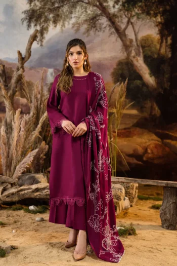 NATASHA KAMAL  3PC LAWN EMBROIDERED SHIRT WITH LAWN HEAVY EMBROIDERED AND TROUSER GC-2703