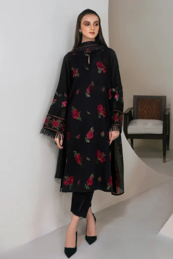BAROQUE 3PC LAWN EMBROIDERED SHIRT WITH MONARK PRINT DUPATTA AND TROUSER GC-3634