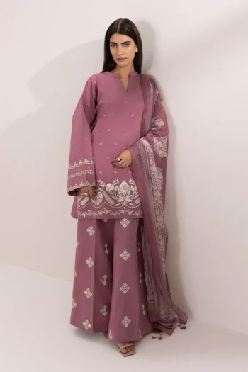 SAPPHIRE 3PC LAWN EMBROIDERED SHIRT MONARK PRINT DUPATTA & EMB TROUSER GC-3620