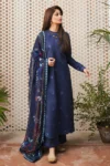 SERAN 3PC LAWN EMBROIDERED SHIRT WITH MONARK PRINT DUPATTA & TROUSER GC-3511
