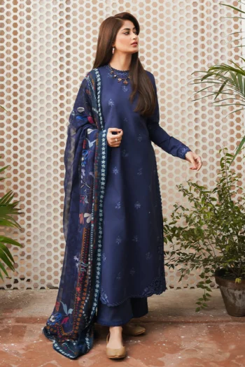 SERAN 3PC LAWN EMBROIDERED SHIRT WITH MONARK PRINT DUPATTA & TROUSER GC-3511
