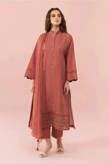 SAPPHIRE 3PC LAWN EMBROIDERED SHIRT WITH BAMBER CHIFFON EMBROIDERED DUPATTA GC-3542
