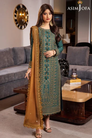 ASIM JOFA 3PC LAWN EMBROIDERED WITH BAMBER CHIFFON EMBROIDERED DUPATTA GC-3585