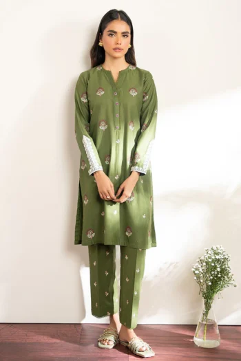CROSS STICH DHANAK 2PC EMBROIDRED SHIRT WITH EMBROIDRED TROUSER GC-3204