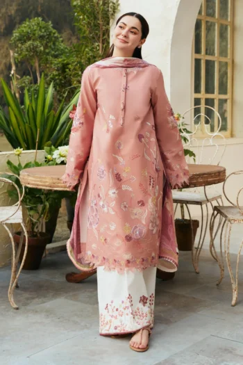 ZAHRA SHAHJAHAN 3PC LAWN EMBROIDERED SHIRT WITH MONARK PRINT DUPATTA GC-3674