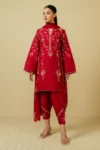 ZAHRA SHAHJAHAN 3PC DHANAK EMBROIDERED SHIRT DHANAK EMBROIDERED DUPATTA AND TROUSER GC-3240