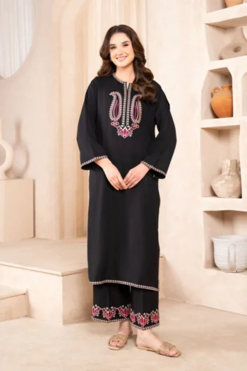 LAZULI 2 PC DHANAK EMBROIDRED SHIRT WITH AND EMBROIDRED TROUSER GC-3311