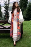 SAPPHIRE 3PC DHANAK EMBROIDERED SHIRT WITH WOOL PRINT SHAWL AND TROUSER GC-3330