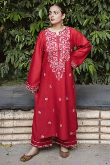 URGE 2PC DHANAK EMBROIDRED SHIRT WITH AND EMBROIDRED TROUSER GC-3331