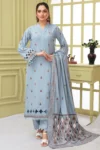 BEUNO 3PC DHANAK EMBROIDERED SHIRT WITH HEAVY CUTWORK EMBROIDERED DHANAK SHAWL AND TROUSER GC-1506