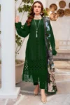 MARIA B 3PC CHIKANKAARI LAWN EMBROIDERED SHIRT WITH MONARK PRINT DUPATTA AND TROUSER GC-4054