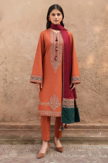 JAZMIN 3PC LAWN EMBROIDERED SHIRT WITH MONARK PRINTED DUPATTA & TROUSER GC-3623