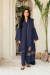 KASTOOR 3PC DHANAK SHIRT WITH WOOL PRINTED SHAWL & TROUSER GC-3412