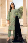BEUNO 3PC KHADDAR EMBROIDERED SHIRT WITH VELVET EMBROIDERED READY TO WEAR SHAWL GC-1525