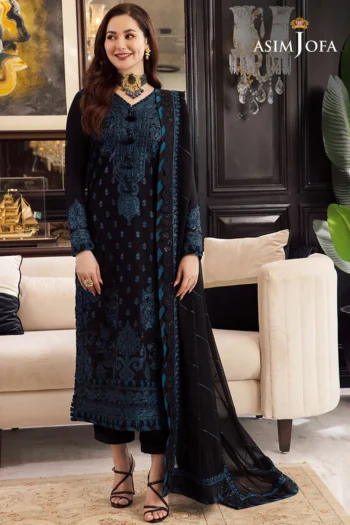 ASIM JOFA 3PC LAWN EMBROIDERED SHIRT WITH BAMBER CHIFFON EMBROIDERED DUPATTA AND LAWN TROUSER GC-3591