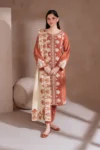 IZNIK 3PC DHANAK EMBROIDERED SHIRT WITH DHANAK EMBROIDERED SHAWL & TROUSER GC-3388