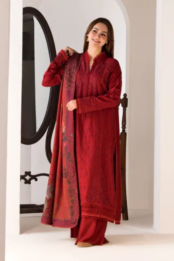 SOBIA NAZIR 3PC LAWN EMBROIDERED SHIRT WITH MONARK PRINTED DUPATTA AND TROUSER GC-3614
